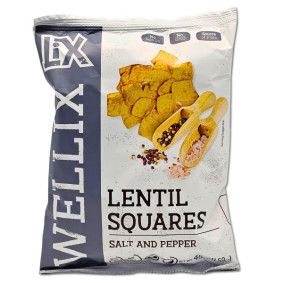 WELLIX LENTIL SQUARES SALT & PEPPER 45gr WELLIX LENTIL SQUARES SALT & PEPPER 45gr