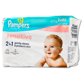 PAMPERS SENSITIVE WET WIPES 2 X 80 PAMPERS SENSITIVE WET WIPES 2 X 80