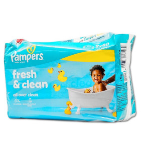 PAMPERS FRESH CLEAN WET WIPES 2 X 80 PAMPERS FRESH CLEAN WET WIPES 2 X 80